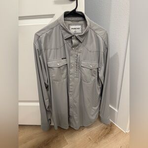 Poncho Outdoors Western Fishing Shirt - Grey - M